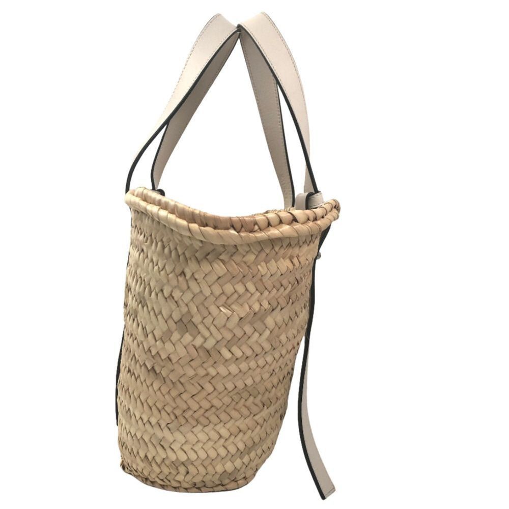 Loewe Shoulder Bag Basket Medium Anagram A223S92X01 Calfskin Palm Leaf White ... - Picture 3 of 12